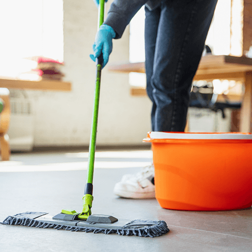 janitor mopping the floor