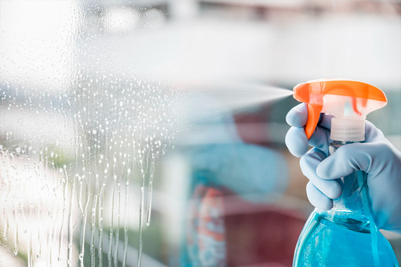 bottle spray used for cleaning the windows