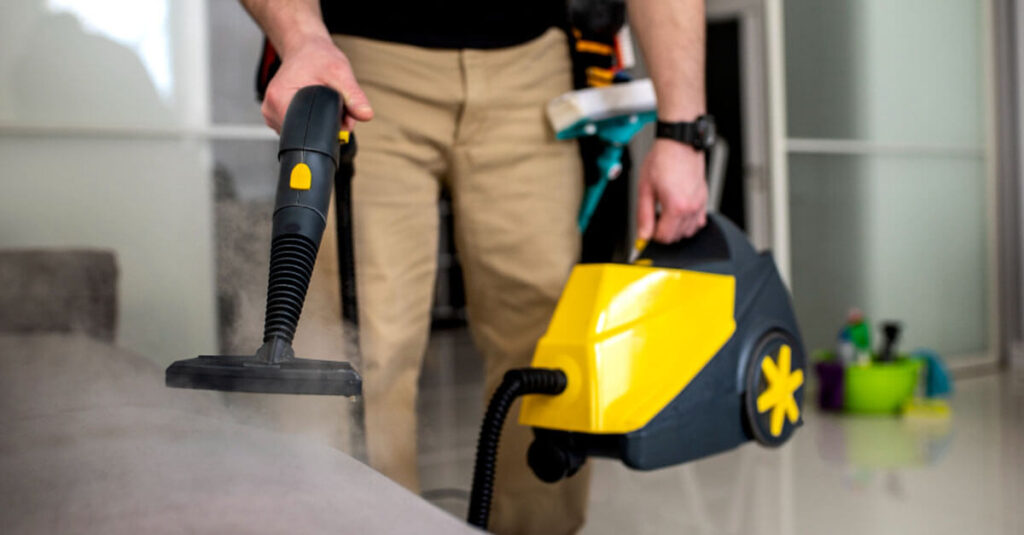 man doing professional cleaning service